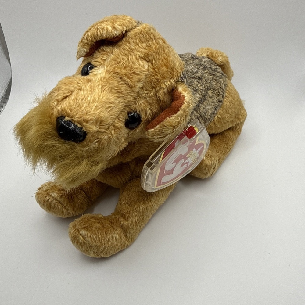 Ty Beanie Baby Whiskers Retired 7" Schnauzer Dog  Vintage 2000 Mint Tag Covered